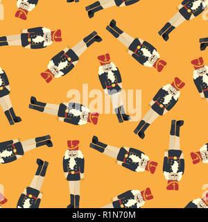 Vettore senza giunture schiaccianoci pattern oro di sfondo Illustrazione Vettoriale