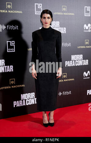 Nerea Barros assiste al 'Morir para contar' premiere del film durante la premiere di Madrid settimana al Callao luci della città cinema di Madrid. Foto Stock