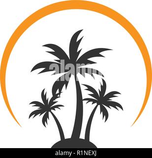 Palm tree graphic design template illustrazione vettoriale Illustrazione Vettoriale