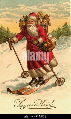 Vintage babbo natale illuatration Foto Stock