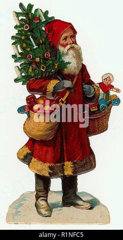 Vintage babbo natale illuatration Foto Stock