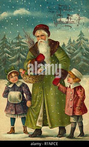 Vintage babbo natale illuatration Foto Stock