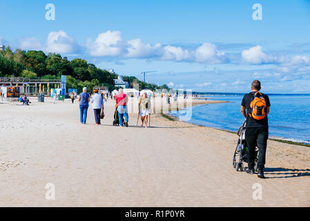 Spiaggia di Jurmala all inizio di settembre. Jūrmala - Jurmala, Lettonia, Paesi baltici, Europa Foto Stock