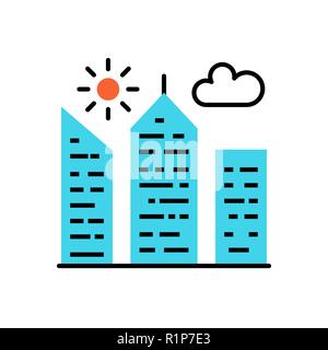 Città edificio icona Vettore Illustrazione Vettoriale