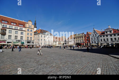 Raekoja plats (Piazza Municipio) Tallinn, Estonia Foto Stock