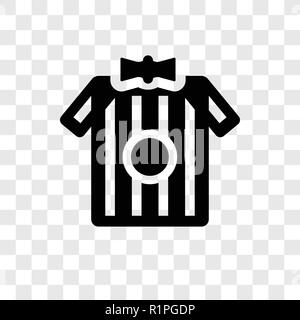 Arbitro striped sportive t shirt icona vettore isolato su sfondo trasparente, arbitro striped sportive t shirt trasparenza concetto del logo Illustrazione Vettoriale