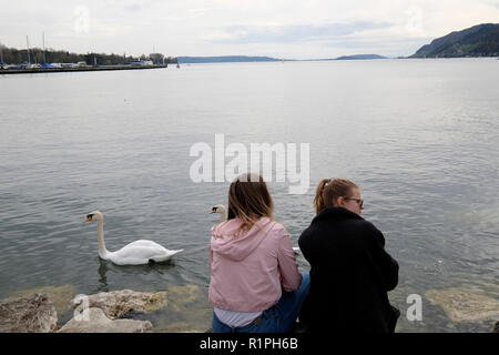 La svizzera, Bienne, Biel, vita quotidiana Foto Stock