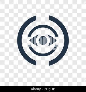Occhio di scansione icona vettore isolato su sfondo trasparente, occhio scan trasparenza concetto del logo Illustrazione Vettoriale