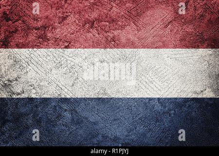 Grunge Nederland bandiera. Nederlands bandiera con texture grunge. Foto Stock