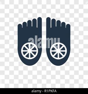Piedi icona vettore isolato su sfondo trasparente, piedi trasparenza concetto del logo Illustrazione Vettoriale