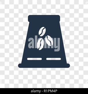 Chicchi di caffè icona vettore isolato su sfondo trasparente, i chicchi di caffè trasparenza concetto del logo Illustrazione Vettoriale