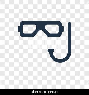 Maschera subacquea icona vettore isolato su sfondo trasparente, maschera subacquea trasparenza concetto del logo Illustrazione Vettoriale
