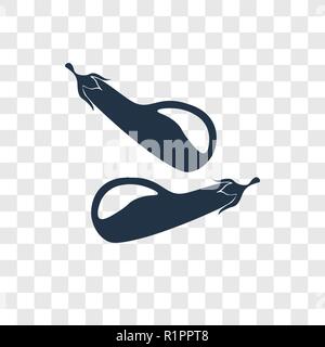 Melanzane icona vettore isolato su sfondo trasparente, melanzana trasparenza concetto del logo Illustrazione Vettoriale
