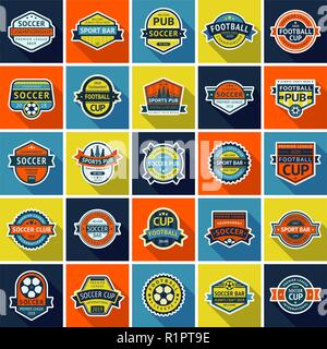 Grande set, Soccer pub e calcio badges Illustrazione Vettoriale