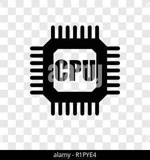 Cpu icona vettore isolato su sfondo trasparente, Cpu trasparenza concetto del logo Illustrazione Vettoriale