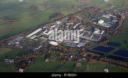 Vista aerea di Westinghouse Springfields Fuels Ltd, vicino Preson Foto Stock