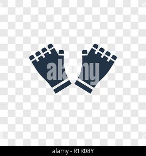 Palestra guanti icona vettore isolato su sfondo trasparente, palestra guanti trasparenza concetto del logo Illustrazione Vettoriale