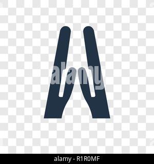 Preghiera icona vettore isolato su sfondo trasparente, Preghiera trasparenza concetto del logo Illustrazione Vettoriale