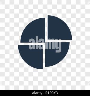 Grafico a torta icona del vettore isolato su sfondo trasparente, un grafico a torta trasparenza concetto del logo Illustrazione Vettoriale