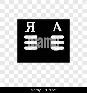 Traduttore icona vettore isolato su sfondo trasparente, traduttore trasparenza concetto del logo Illustrazione Vettoriale