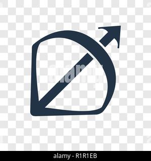 Arco e frecce icona vettore isolato su sfondo trasparente, la prua e la freccia trasparenza concetto del logo Illustrazione Vettoriale