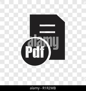Documento pdf icona vettore isolato su sfondo trasparente, un documento pdf trasparenza concetto del logo Illustrazione Vettoriale