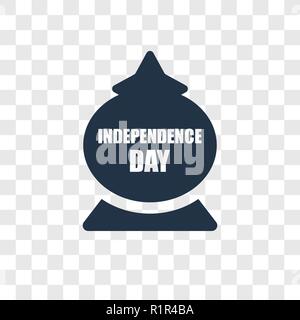 Giorno di indipendenza icona vettore isolato su sfondo trasparente, giorno di indipendenza trasparenza concetto del logo Illustrazione Vettoriale