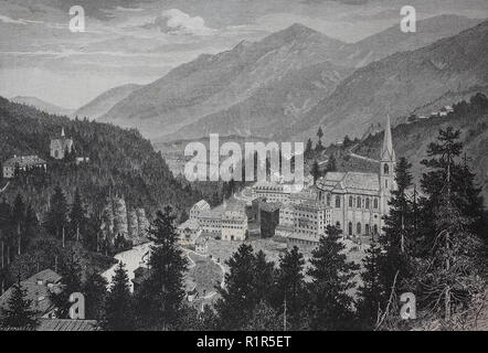 Digital riproduzione migliorata, Bad Gastein è una città termale nel quartiere di Sankt Johann im Pongau, in stato austriaco di Salisburgo, originale stampa da l'anno 1880 Foto Stock