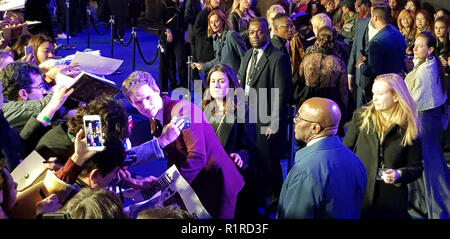 Londra, UK, 13 Nov, 2018,bestie fantastica: i crimini di Grindelwald Premier britannico London, Regno Unito. Xiii Nov, 2018. Credito: Helen Cox/Alamy Live News Foto Stock