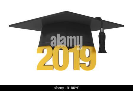 2019 Tappo di graduazione isolato Foto Stock