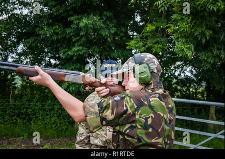 Clay Pigeon Shoot Foto Stock