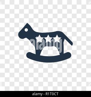 Cavallo a dondolo giocattolo icona vettore isolato su sfondo trasparente, cavallo a dondolo giocattolo trasparenza concetto del logo Illustrazione Vettoriale