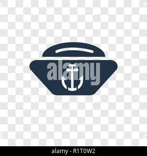Navy Hat icona vettore isolato su sfondo trasparente, Navy Hat trasparenza concetto del logo Illustrazione Vettoriale