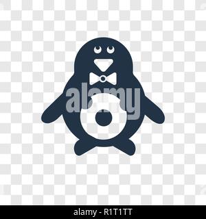 Pinguino icona vettore isolato su sfondo trasparente, Penguin trasparenza concetto del logo Illustrazione Vettoriale