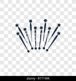 Fuochi d'artificio icona vettore isolato su sfondo trasparente, fuochi d'artificio trasparenza concetto del logo Illustrazione Vettoriale