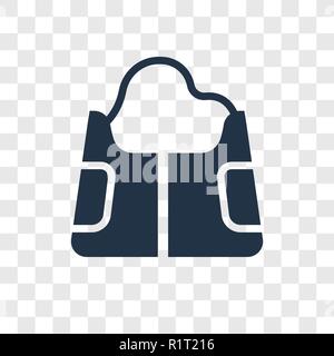 Hobo borsa a tracolla icona vettore isolato su sfondo trasparente, Hobo borsa a tracolla trasparenza concetto del logo Illustrazione Vettoriale