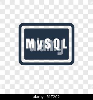 Mysql icona vettore isolato su sfondo trasparente, Mysql trasparenza concetto del logo Illustrazione Vettoriale