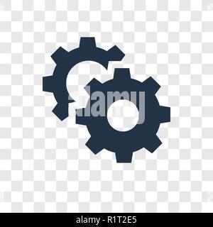 Impostazioni icona vettore isolato su sfondo trasparente, impostazioni di trasparenza il concetto di logo Illustrazione Vettoriale