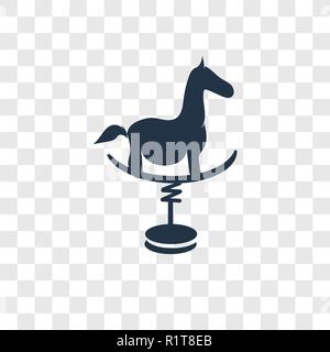 Cavallo a dondolo icona vettore isolato su sfondo trasparente, cavallo a dondolo trasparenza concetto del logo Illustrazione Vettoriale