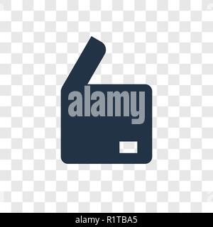 Aprire la casella icona vettore isolato su sfondo trasparente, scatola aperta trasparenza concetto del logo Illustrazione Vettoriale