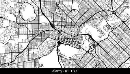 Vettore urbano mappa della città di Perth, Australia Illustrazione Vettoriale