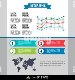 Una infografica in tutto il mondo Illustrazione Vettoriale