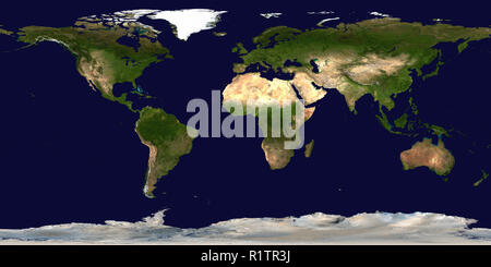 Mondo Mappa del. Vista satellitare Foto Stock