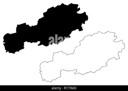 Bolu (Province della Repubblica di Turchia) mappa illustrazione vettoriale, scribble schizzo di Bolu mappa ili Illustrazione Vettoriale