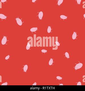 Modello senza soluzione di continuità con i suini in funny pone. Sfondo rosso. Illustrazione Vettoriale