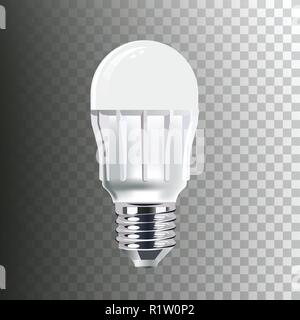 Lampadina a LED. diodo lampada risparmio energetico. 3D. Illustrazione Vettoriale