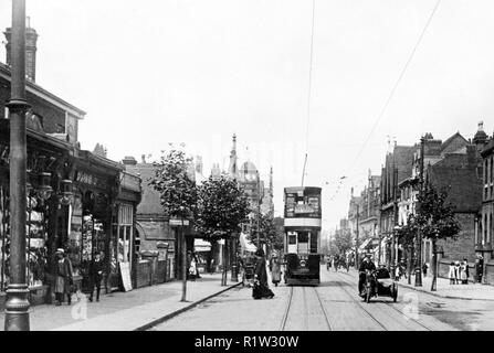 High Street, Kings Heath Birmingham inizio anni '1900 Foto Stock