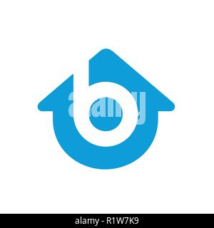 Lettera B Home Logo. Sweet Home Logo modello è principalmente adatta per nulla connessi affari immobiliari, home improvement, studio, team, ecc. Fatto fr Illustrazione Vettoriale