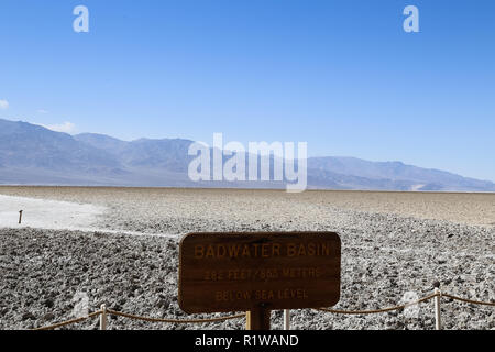 Badwater basin nel parco nazionale della Valle della Morte Foto Stock