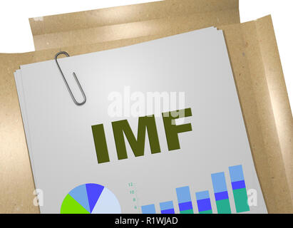 3D illustrazione del FMI titolo sul documento aziendale Foto Stock